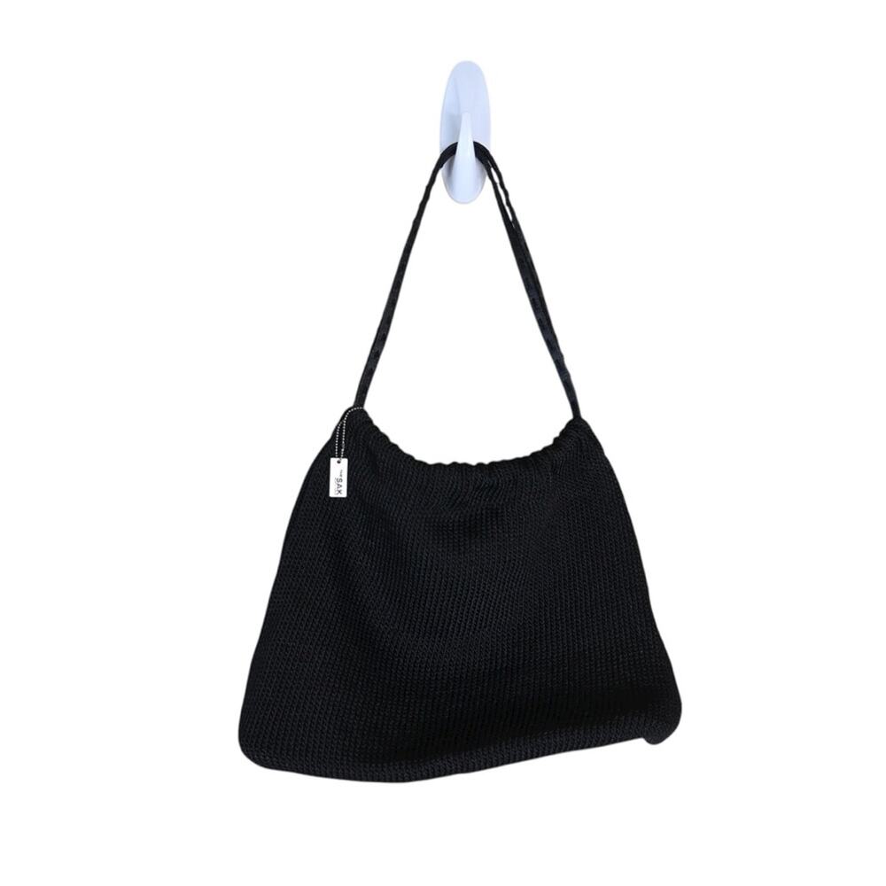 The Sak Small Woven Knit Black Handbag